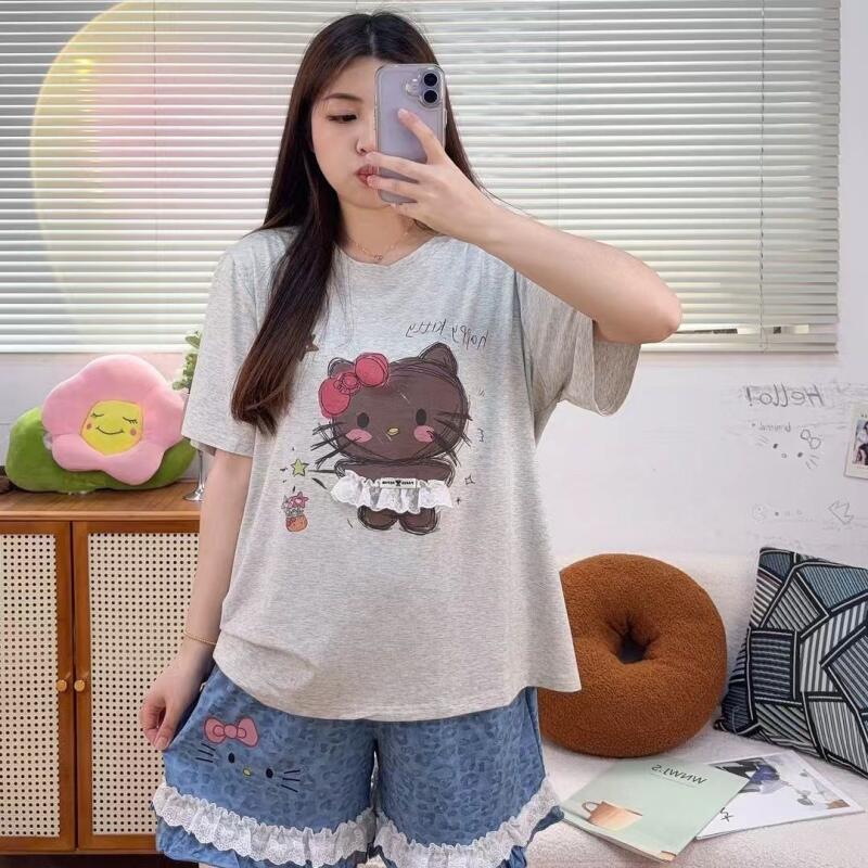 Summer Short Set - Populaire Hello Kitty Zomer Cartoon Dames