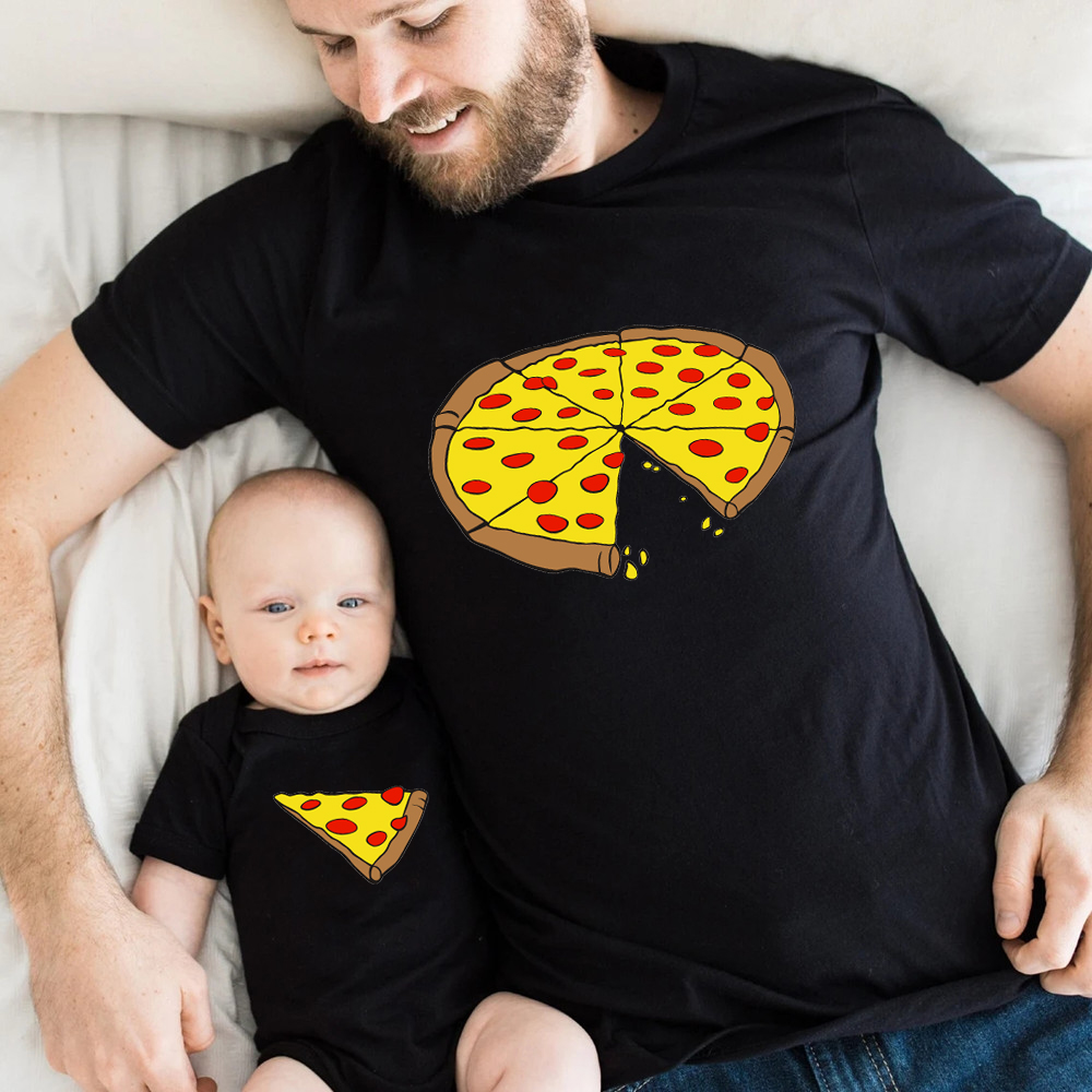 Baby Clothing Crochet - Grappige pizza print vader moeder kinder