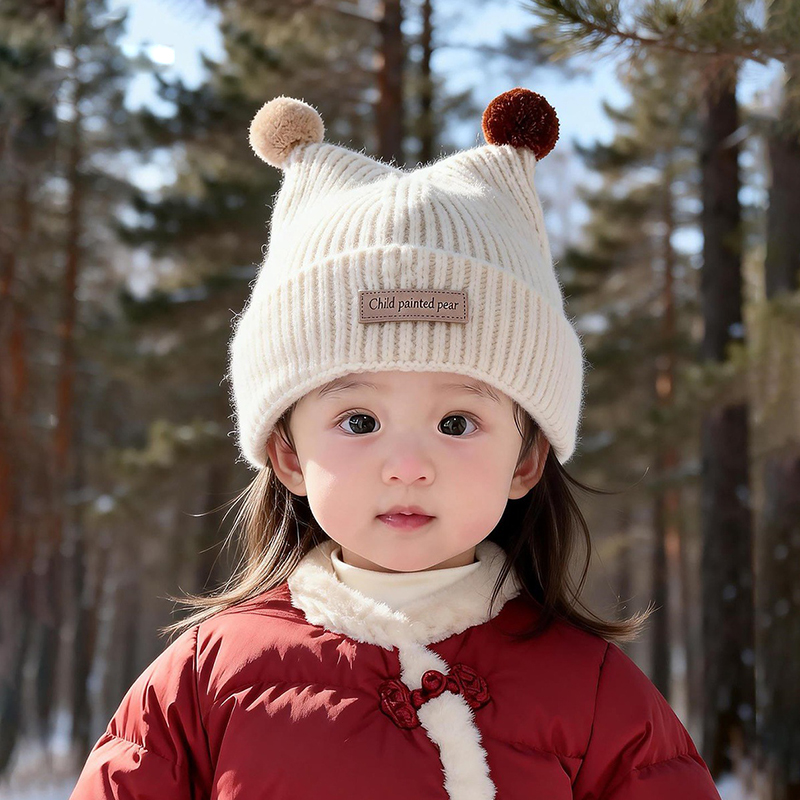 Baby Hat Beanie - 1-4Year Baby Gebreide Muts Leuke Dubbele