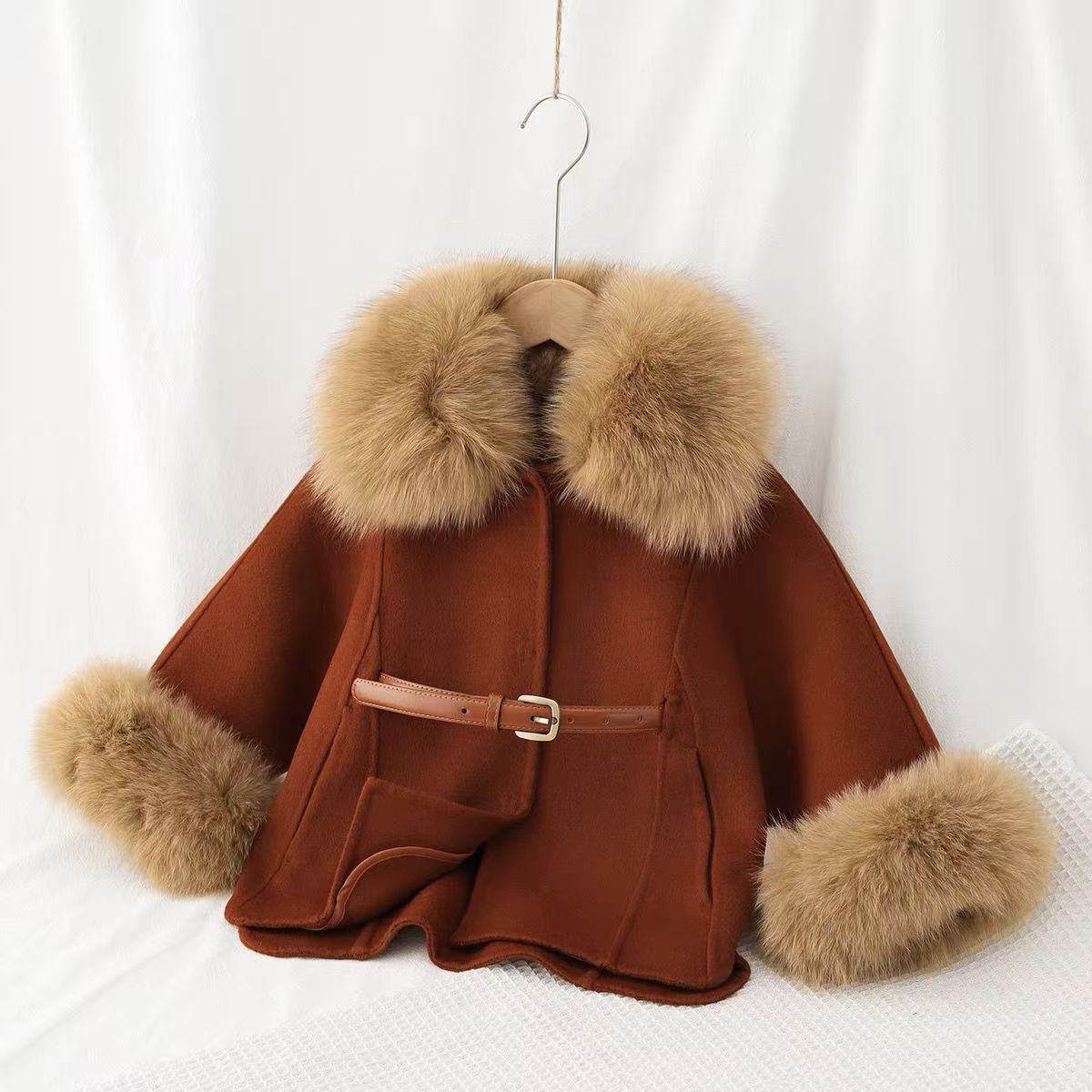 Baby Clothing High End - Dubbelzijdige wollen jas voor meisjes Herfst