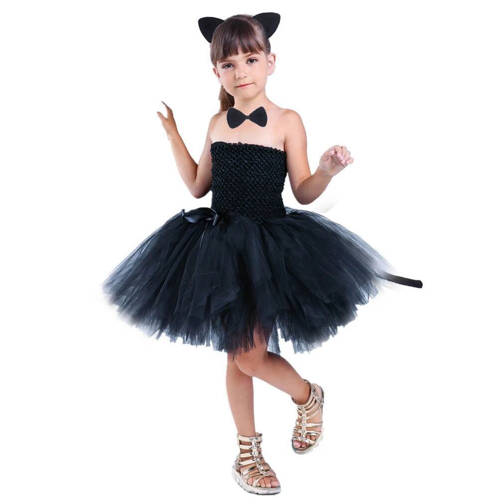 Baby Clothing Usa - Schattige zwarte kat tutu-jurk baby meisjes