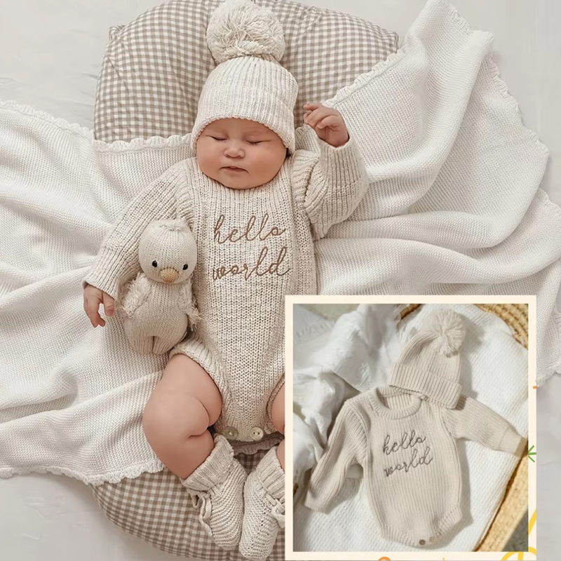 Baby Clothing Sets Boy - Ylsteed Hello World breien pasgeboren fotografie