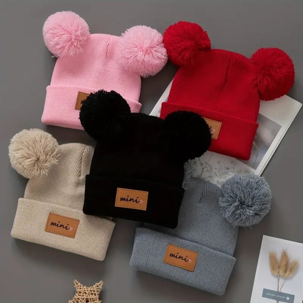 Baby Hat Beanie - Dubbele Bal 0-3 Jaar Oude Baby